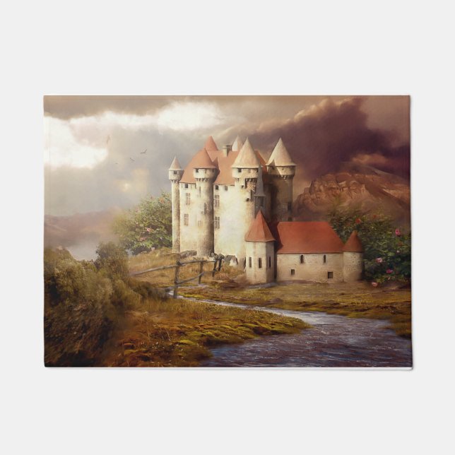 Medieval Castle River Run Floor Mat (Front)