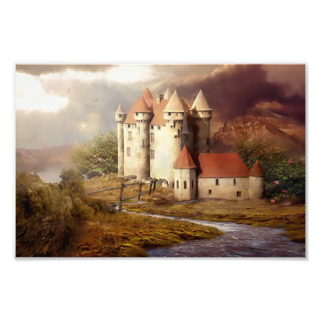 Medieval Castle River Run Photo Print (Front)