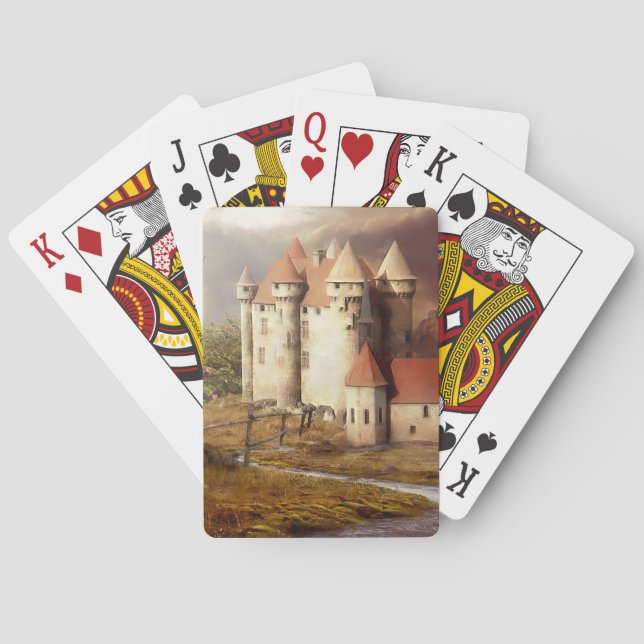 Medieval Castle River Run Poker Cards (Back)