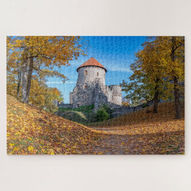Medieval castle surrounded by forest jigsaw puzzle (Horizontal)