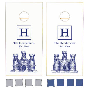 Medieval Castle Vintage Heraldic DIY Colors UL Bl Cornhole Set