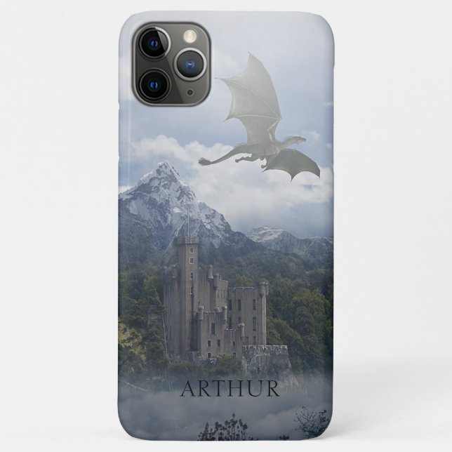 Medieval Castle With Dragon - Personalized Case-Mate iPhone Case (Back)