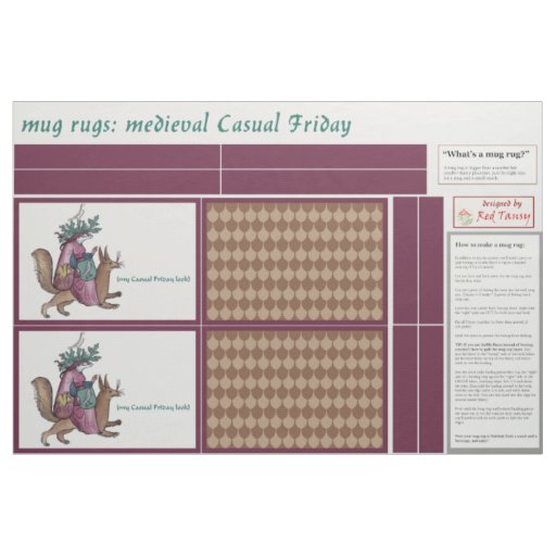 Medieval "Casual Friday" DIY Mug Rugs Fabric
