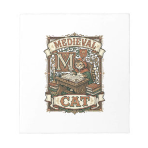 Medieval Cat Cat Medieval Manuscript Vintage Notepad