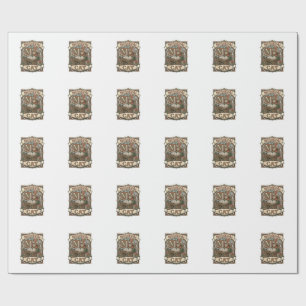 Medieval Cat Cat Medieval Manuscript Vintage Wrapping Paper
