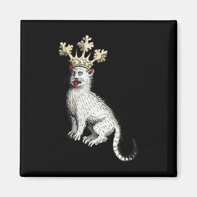 Medieval Cat King Antique Middle Ages Germany  Magnet (Front)