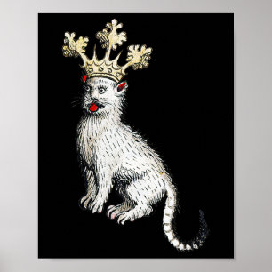 Medieval Cat King Antique Middle Ages Germany  Poster
