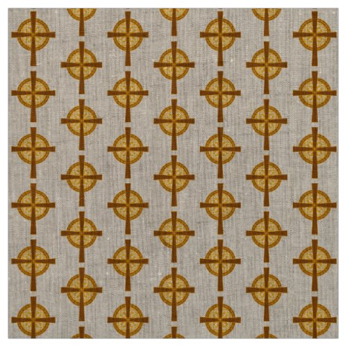 Medieval Celtic Cross Fleur de Lis Fabric