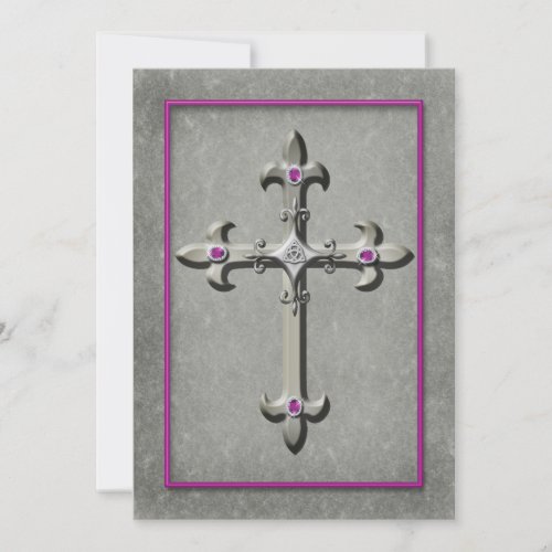 Medieval Celtic Cross Wedding Invitation