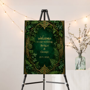 Medieval Celtic Emerald Green Gold Wedding Foam Board