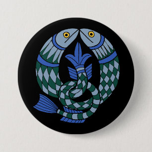 Medieval Celtic Knot Fish Button