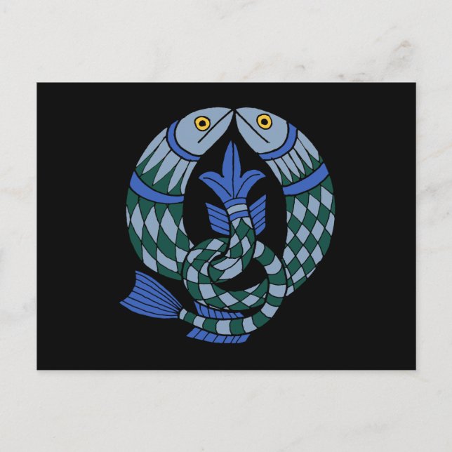 Medieval Celtic Knot Fish Postcard (Front)