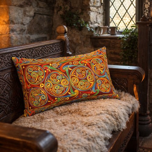 Medieval Celtic Knots Print Lumbar Pillow