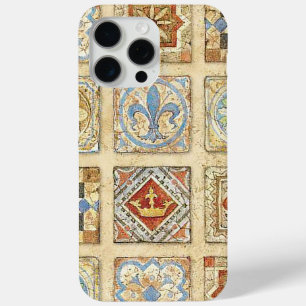 Medieval Ceramic Tile Crowns Fleur De Lis iPhone 15 Pro Max Case