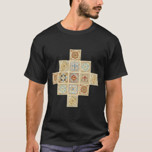 Medieval Ceramic Tile Crowns Fleur De Lis T-Shirt