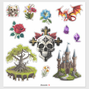 "Medieval Characters" Custom-Cut Vinyl Sticker