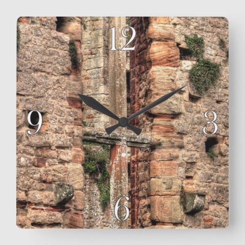 Medieval Chepstow Castle Ancient Window UK Square Wall Clock