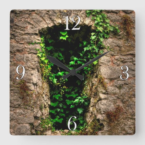 Medieval Chepstow Castle Monmouthshire Wales UK Square Wall Clock