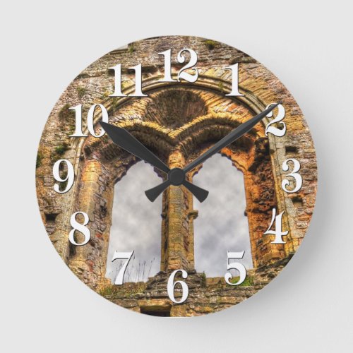 Medieval Chepstow Castle Window in Wales UK Round Clock