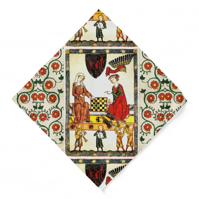 MEDIEVAL CHESS PLAYERS IN COURT  BANDANA (Front)