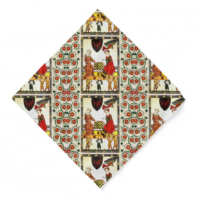 MEDIEVAL CHESS PLAYERS IN COURT  BANDANA (Front)