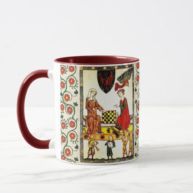 MEDIEVAL CHESS PLAYERS IN COURT  MUG (Left)