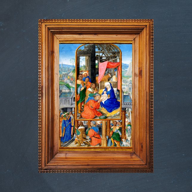 Medieval Christian Christmas Nativity Three Kings Poster (Religious Christian Catholic Chritmas Nativity Scene / Three Kings Day & Epiphany Feast Poster Zoom)