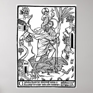 Medieval Christian Engraving Poster