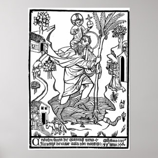 Medieval Christian Engraving Poster