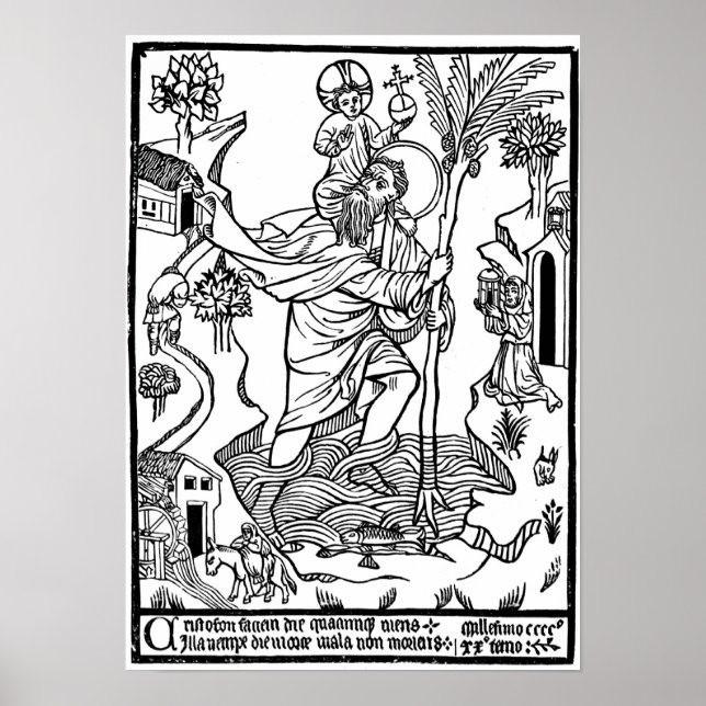 Medieval Christian Engraving Poster (Front)