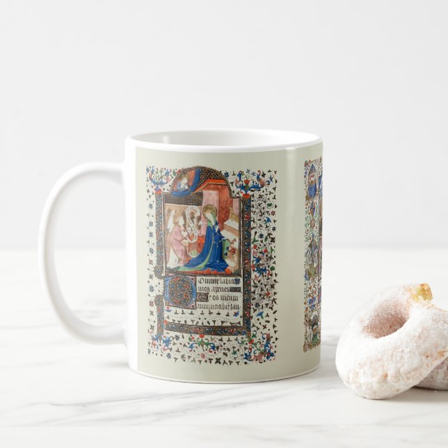 Medieval Christmas Nativity by The Bedford Master Coffee Mug (With Donut)