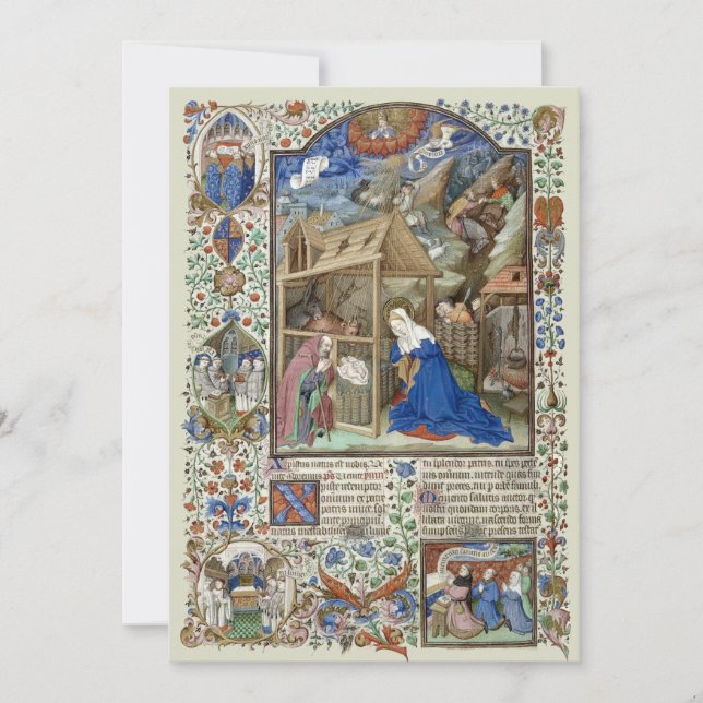 Medieval Christmas Nativity by The Bedford Master Holiday Card (Front)