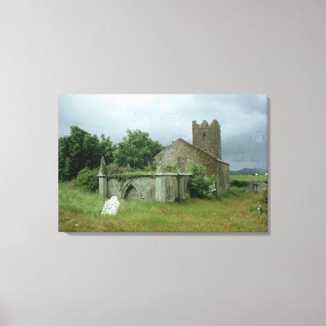 Medieval church and churchyard canvas print (Front)