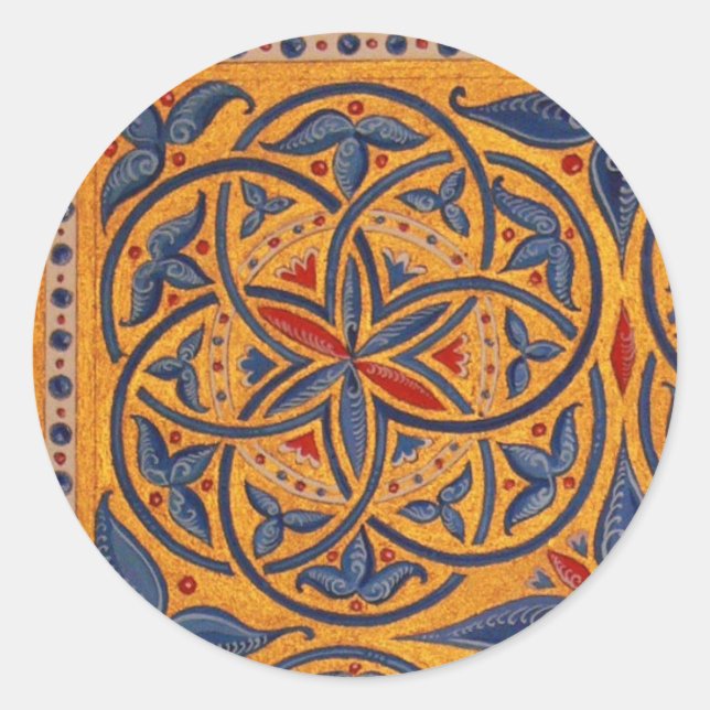 Medieval circles classic round sticker (Front)