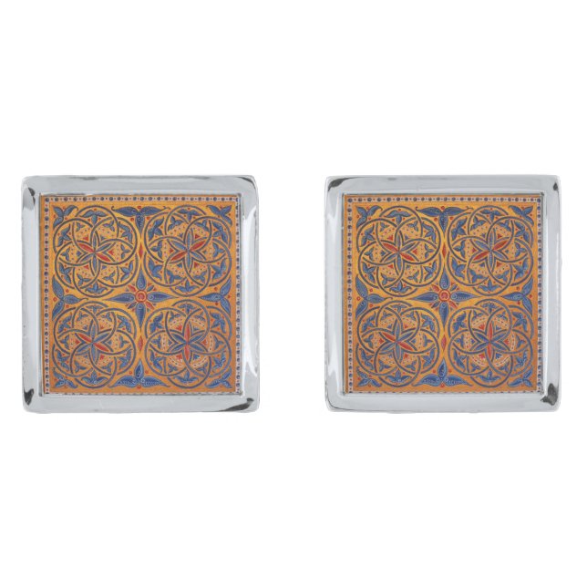 Medieval circles silver cufflinks (Front)