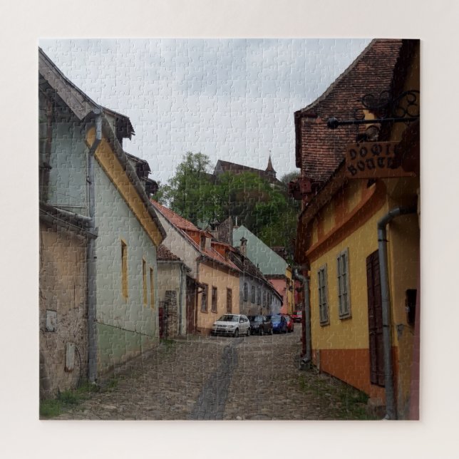 Medieval City Road Sighisoara Puzzle (Vertical)