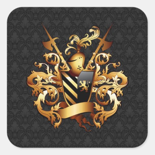 Medieval Coat of Arms Square Stickers