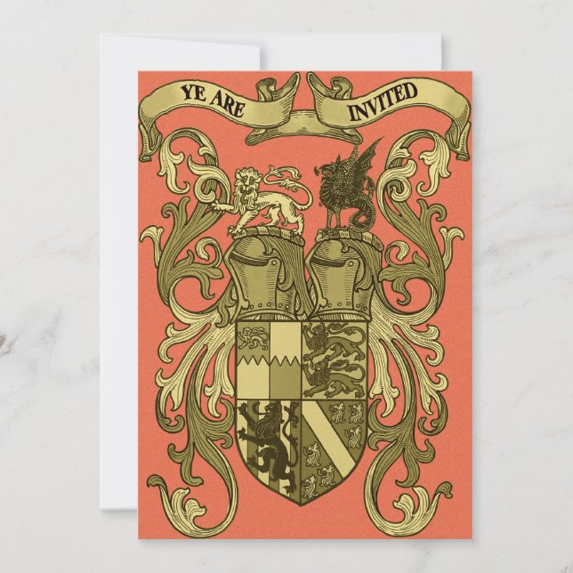 Medieval Coat Of Arms Wedding Invitations (Front)