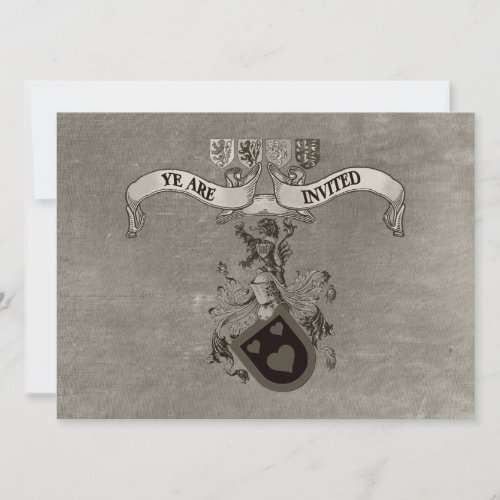 Medieval Coat Of Arms Wedding Invitations
