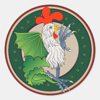 Medieval Cockatrice - Simdragon Art logo Classic Round Sticker
