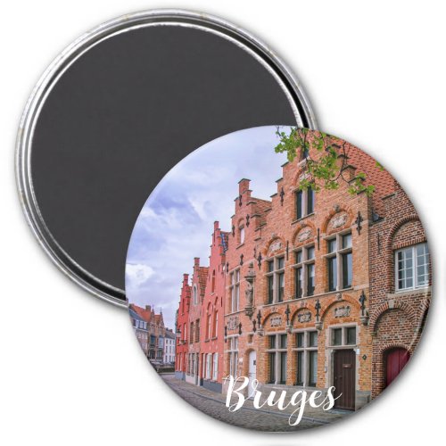 Medieval colorful brick houses in Bruges Belgium Magnet