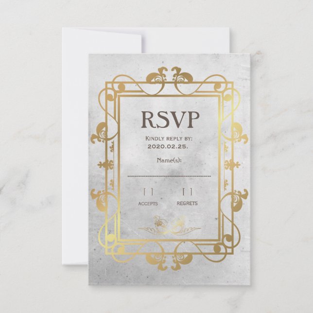 Medieval Concrete&Gold RSVP (Front)