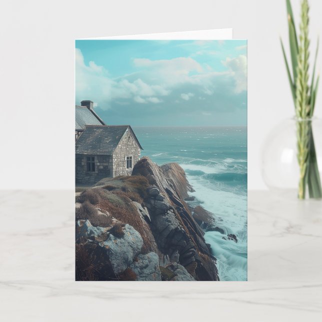 Medieval Cottage on a Cliff Card (Front)