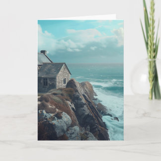Medieval Cottage on a Cliff Card