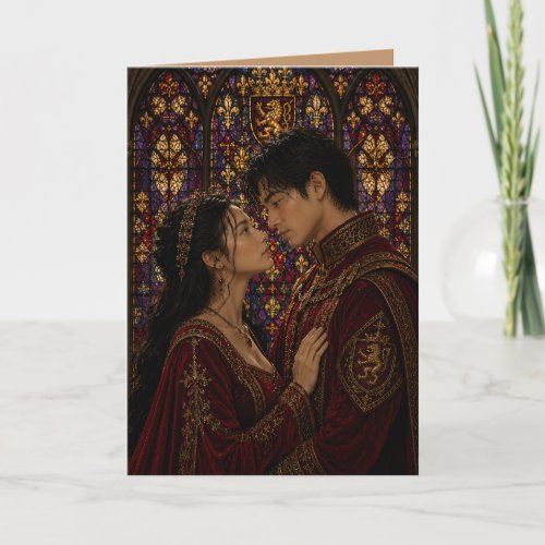 Medieval couple anniversary valentine  card