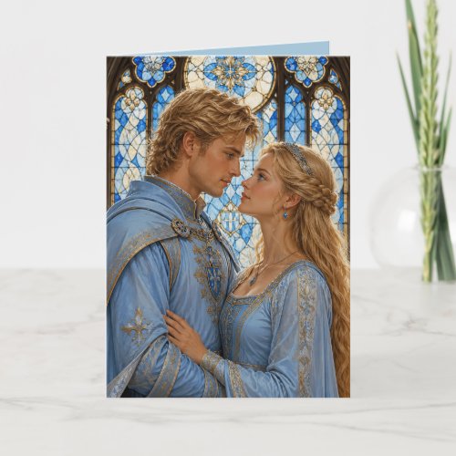 Medieval couple anniversary valentine  card