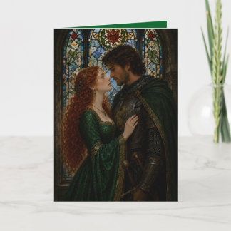 Medieval couple anniversary valentine card