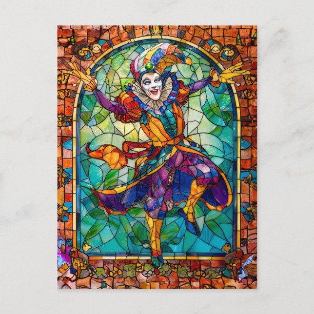 Medieval Court Jester Clown Postcard (Front)
