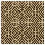 Medieval Cross Damask - Dark Brown and Tan Fabric