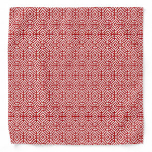 Medieval Cross Damask - Deep Red and White Bandana